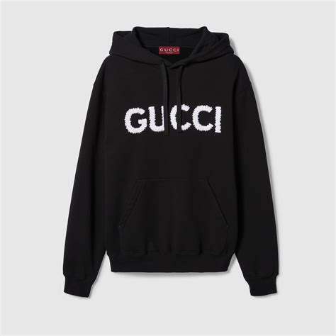 gucci cotton jersey hooded sweatshirt